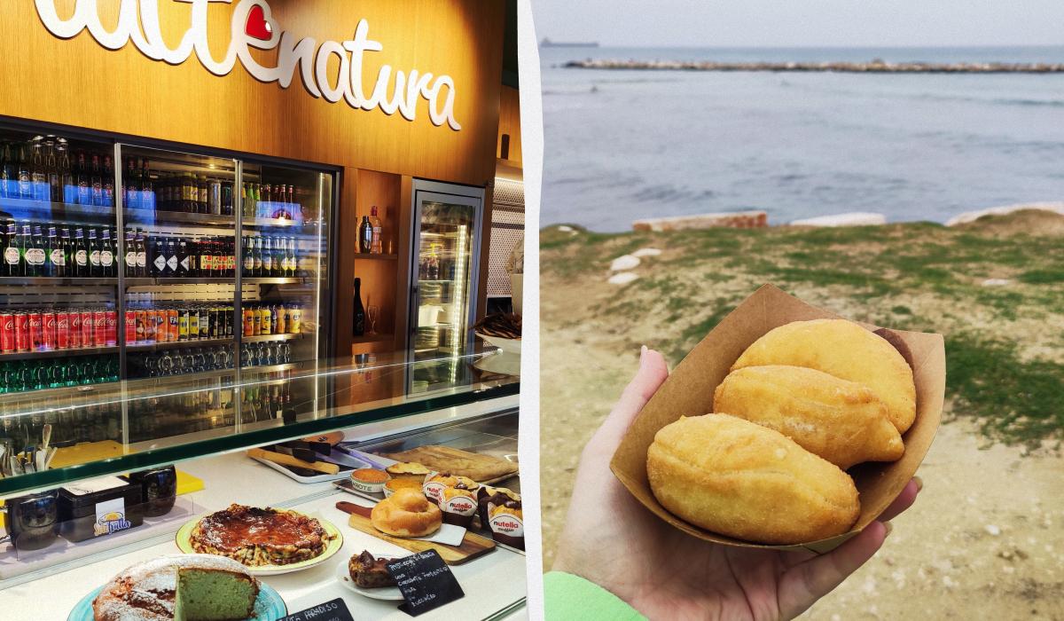 Барі: затишна приморська перлина на півдні Італії, в яку неможливо не закохатися 13 Магазинчик Lattenatura Apulian Food біля пляжу регулярно нас рятував / колаж D.UA, фото Марина Григоренко