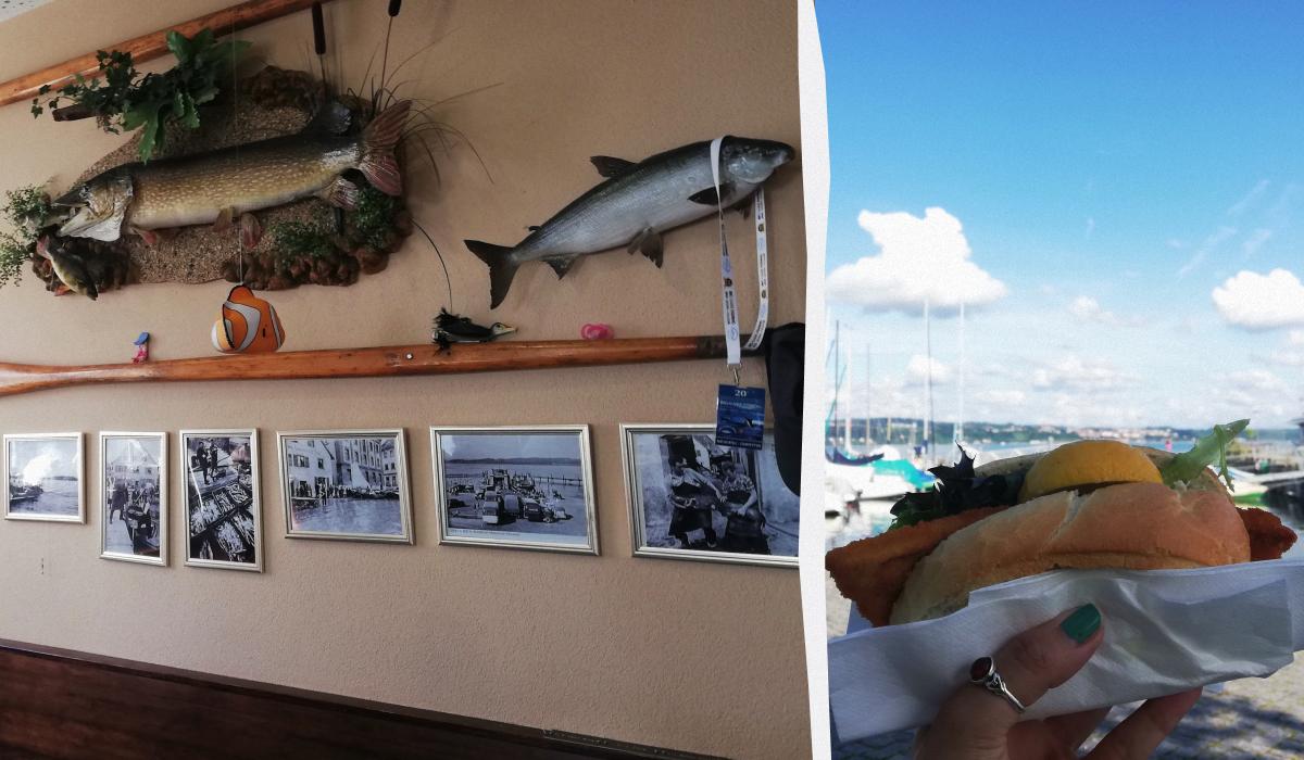 Констанц: німецьке місто з дивакуватими скульптурами на неосяжному Боденському озері 2 Констанц славиться рибними стравами / колаж D.UA, фото Марина Григоренко