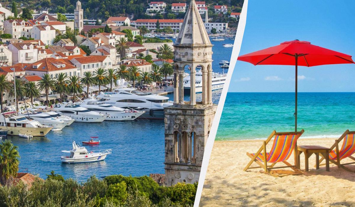Один із найкращих секретних пляжів Європи розташований на хорватському острові Хвар / колаж D.UA, фото ua.depositphotos.com