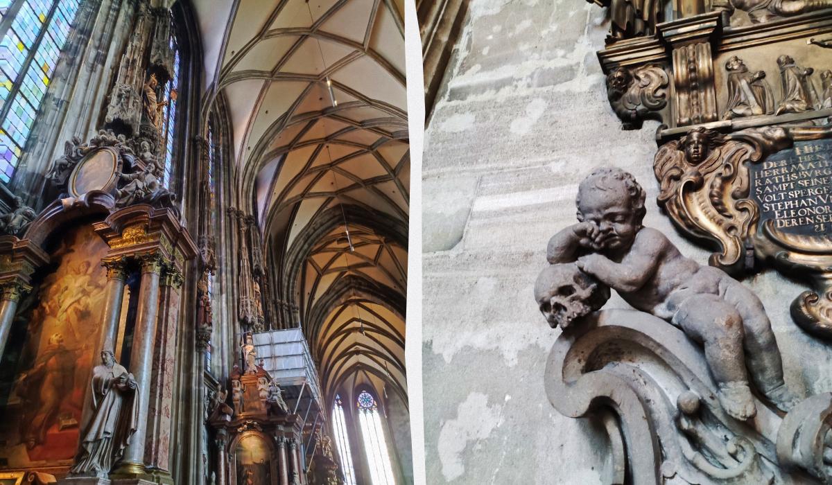 Вікенд у Відні: як відчути справжню атмосферу австрійської столиці 6 Всередині Собору Святого Стефана / колаж D.UA, фото Марино Григоренко