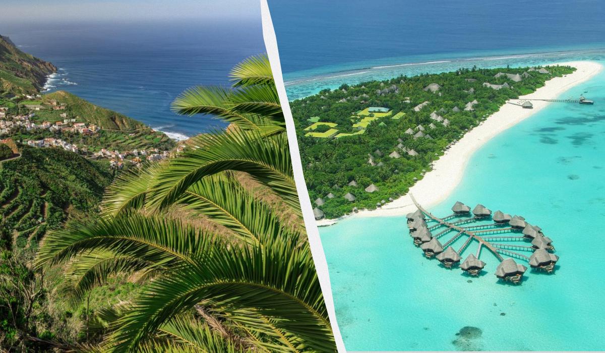 Тенерифе і Мальдіви радують туристів теплом і сонцем у листопаді / колаж D.UA, фото ua.depositphotos.com
