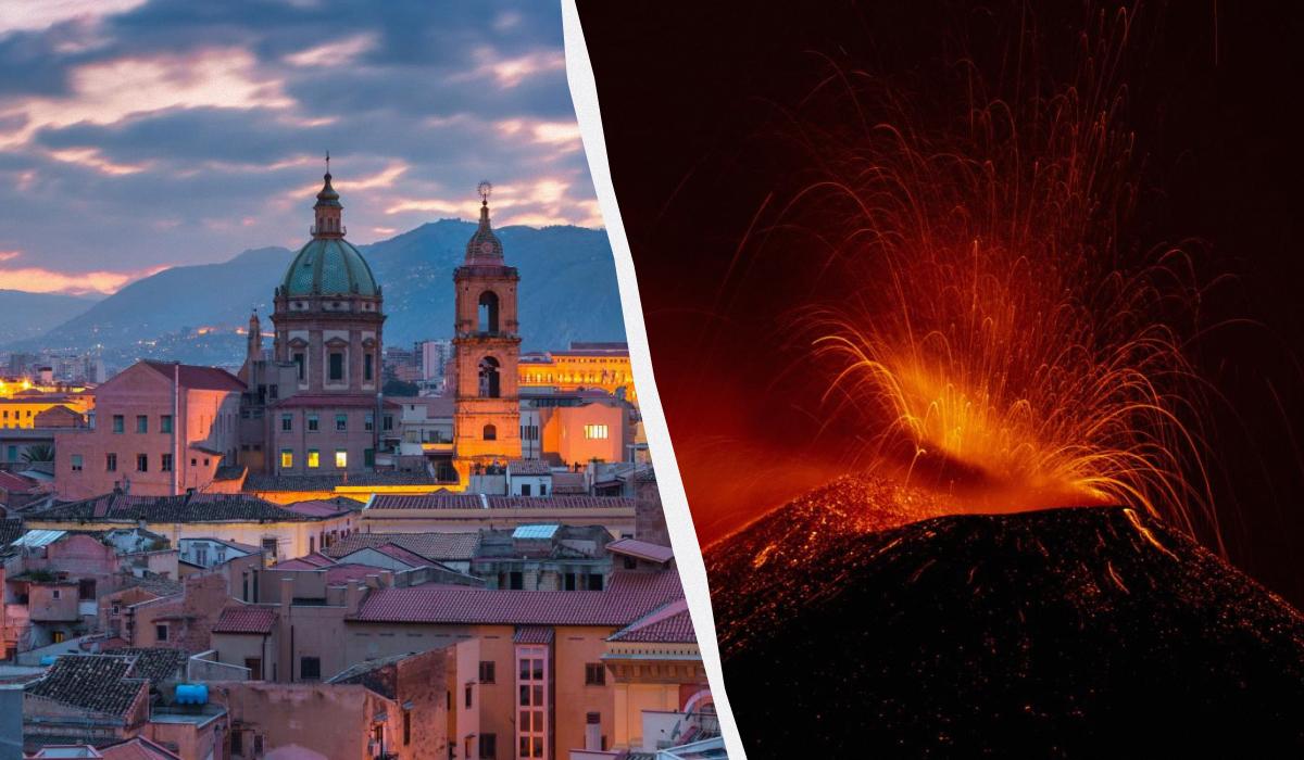 Місто Палермо і вулкан Етна – одні з найвідоміших місць на Сицилії / колаж D.UA, фото ua.depositphotos.com, REUTERS