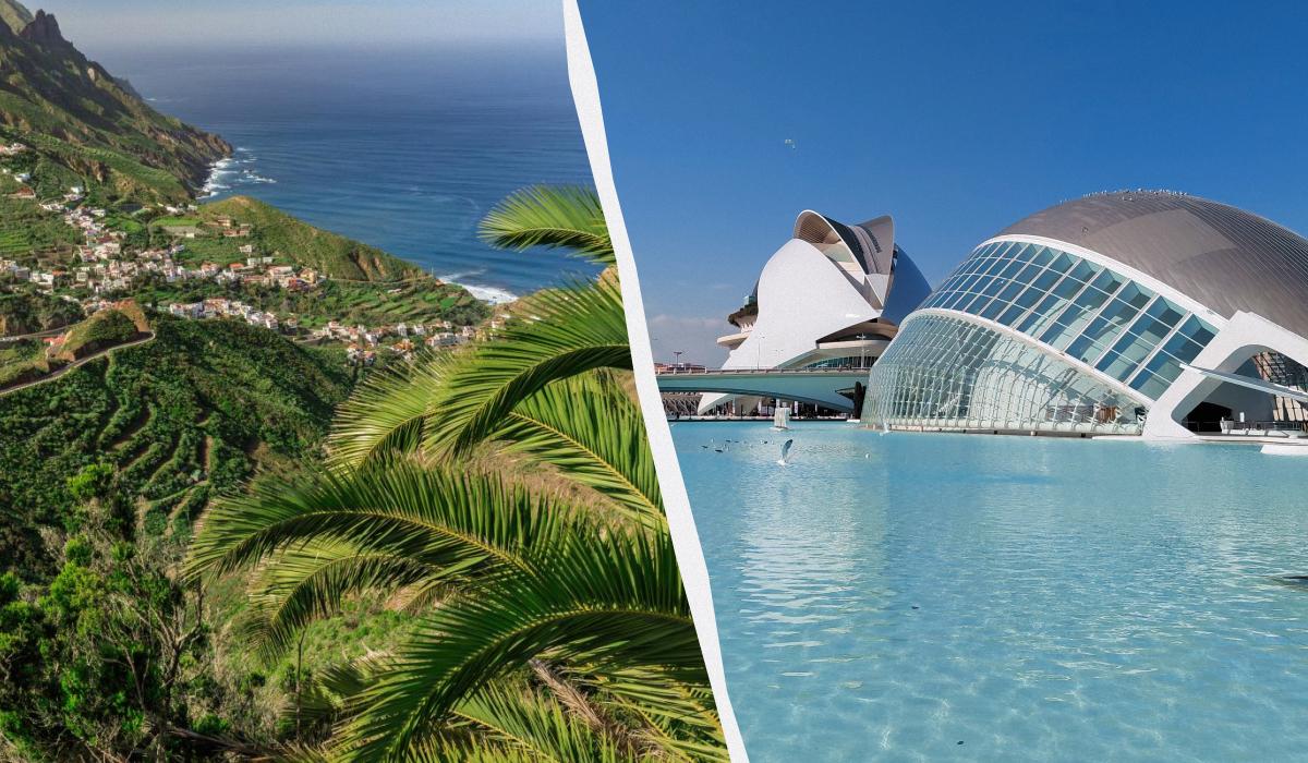 Тенерифе і Валенсія - одні з найкращих місць для зимового сонця в Іспанії / колаж D.UA, фото ua.depositphotos.com, Марина Григоренко