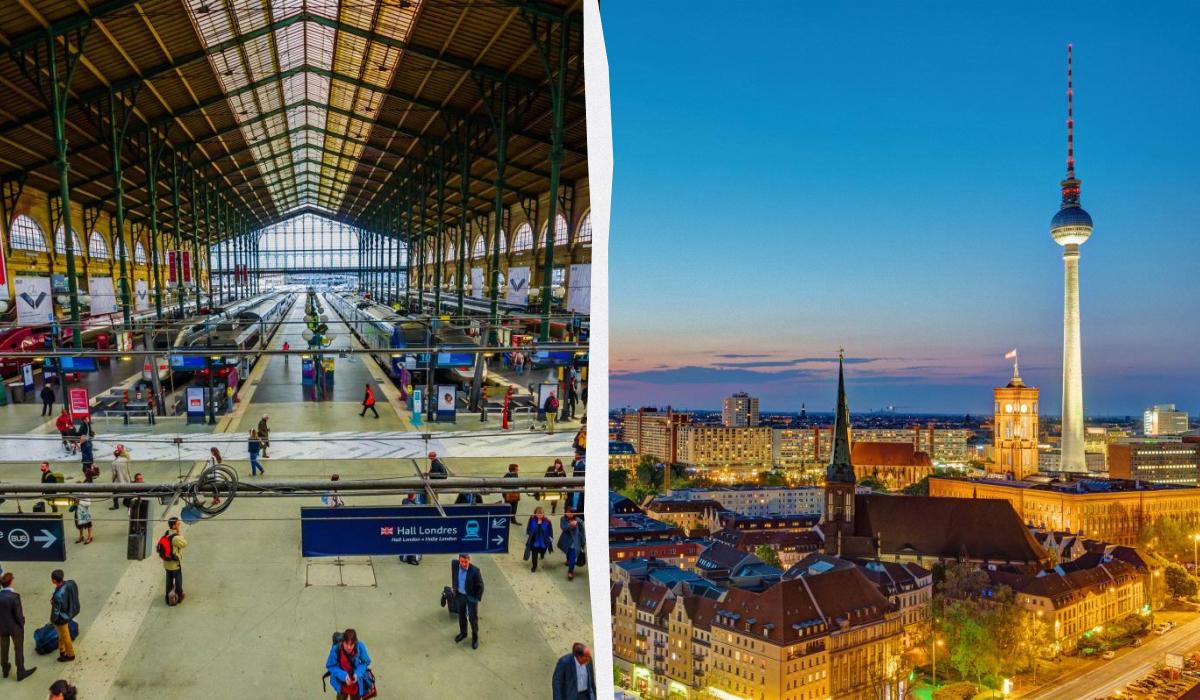 Скасованим нічним поїздам "Париж – Берлін" знайшли заміну: перші рейси вже в березні 2026 року 1 Париж і Берлін з'єднають новим нічним поїздом / колаж D.UA, фото ua.depositphotos.com