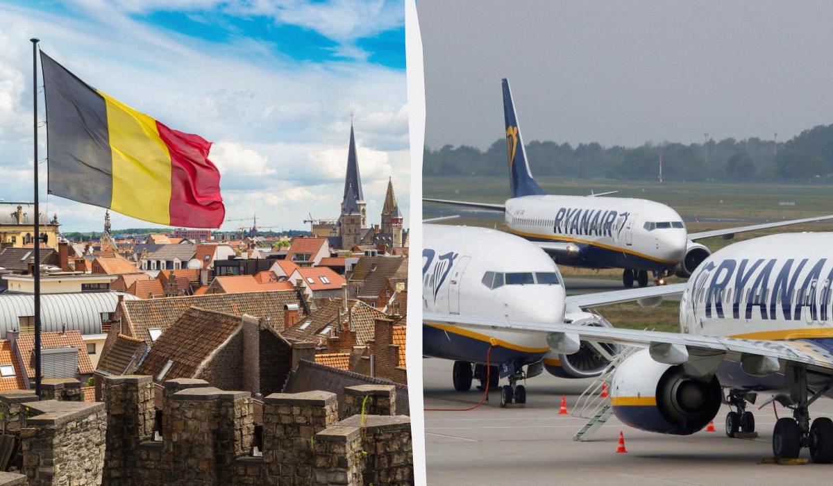 Ryanair скорочує кількість рейсів до аеропорту Брюссель-Шарлеруа. / колаж D.UA, фото ua.depositphotos.com, REUTERS