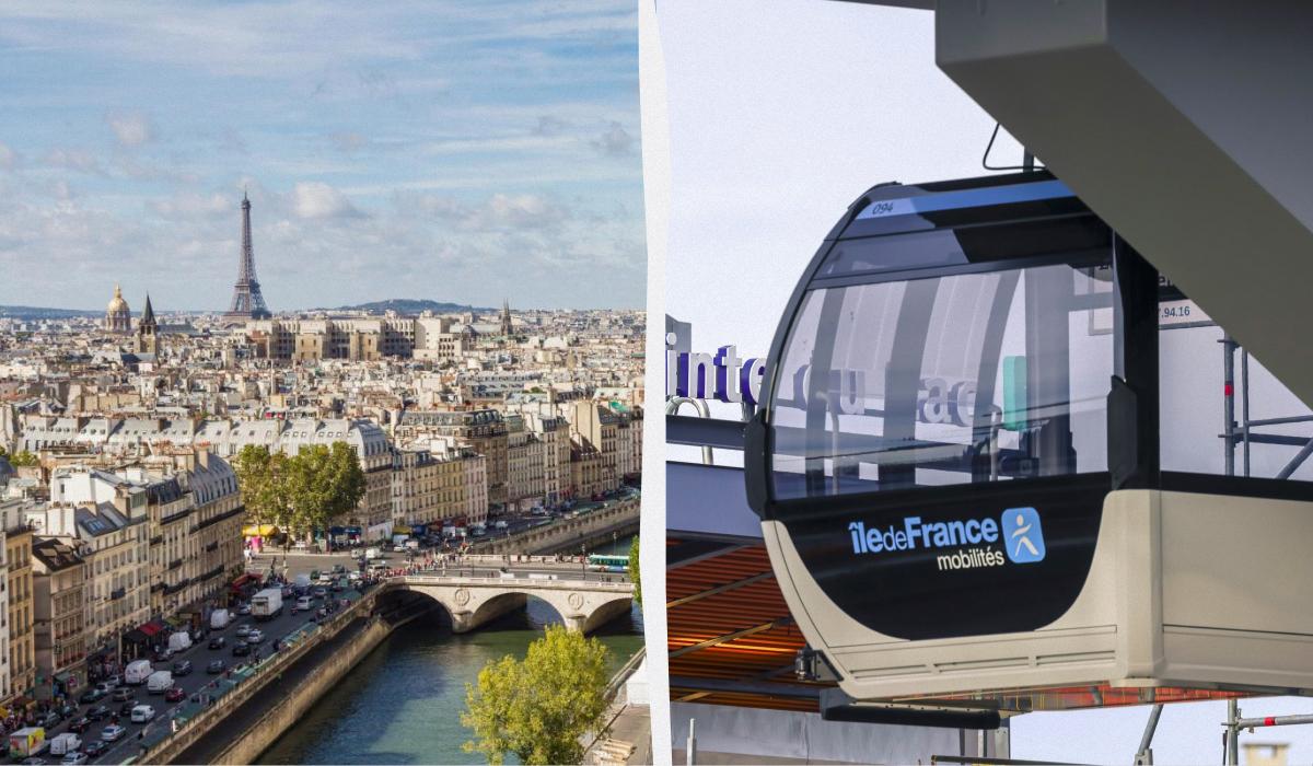 У Парижі з'явилася перша канатна дорога / колаж D.UA, фото ua.depositphotos.com, Île-de-France Mobilités / Laurent Grandguillot