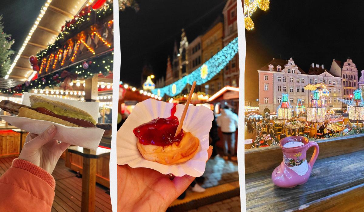 Смаколики на вроцлавському різдвяному ярмарку / колаж D.UA, фото Марина Григоренко